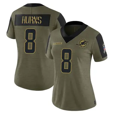 Women's Nike Miami Dolphins Allen Hurns 2021 Salute To Service Jersey - Olive Limited