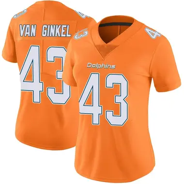 Women's Nike Miami Dolphins Andrew Van Ginkel Color Rush Jersey - Orange Limited