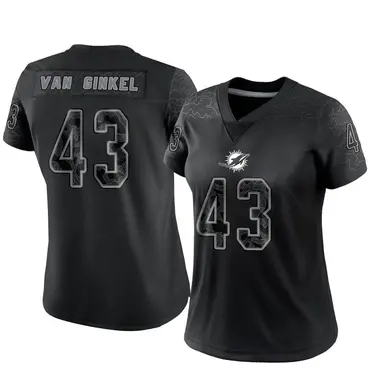 Women's Nike Miami Dolphins Andrew Van Ginkel Reflective Jersey - Black Limited