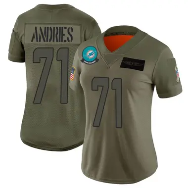 Women's Nike Miami Dolphins Blaise Andries 2019 Salute to Service Jersey - Camo Limited