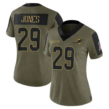 Women's Nike Miami Dolphins Brandon Jones 2021 Salute To Service Jersey - Olive Limited