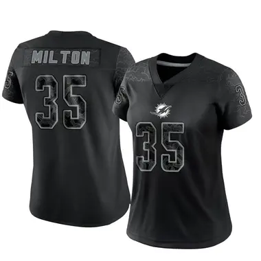 Women's Nike Miami Dolphins Chris Milton Reflective Jersey - Black Limited