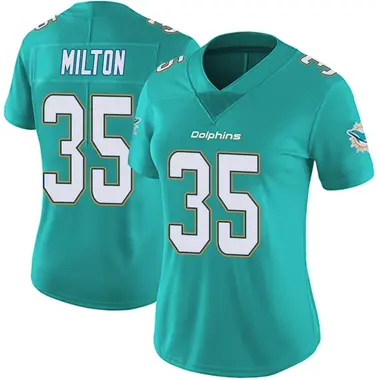 Women's Nike Miami Dolphins Chris Milton Team Color Vapor Untouchable Jersey - Aqua Limited