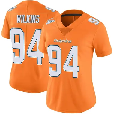 Women's Nike Miami Dolphins Christian Wilkins Color Rush Jersey - Orange Limited