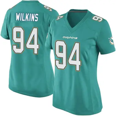 Women's Nike Miami Dolphins Christian Wilkins Team Color Jersey - Aqua Game