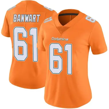 Women's Nike Miami Dolphins Cole Banwart Color Rush Jersey - Orange Limited