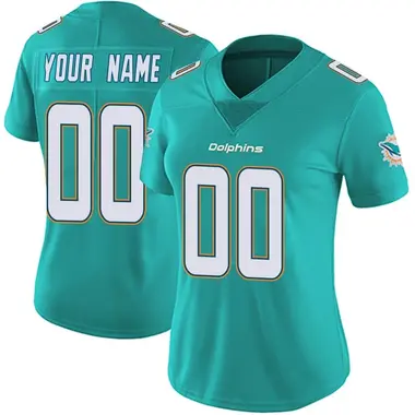 Women's Nike Miami Dolphins Custom Team Color Vapor Untouchable Jersey - Aqua Limited