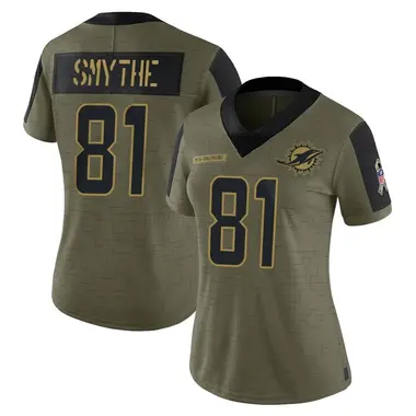 Women's Nike Miami Dolphins Durham Smythe 2021 Salute To Service Jersey - Olive Limited