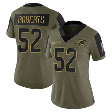 Women's Nike Miami Dolphins Elandon Roberts 2021 Salute To Service Jersey - Olive Limited
