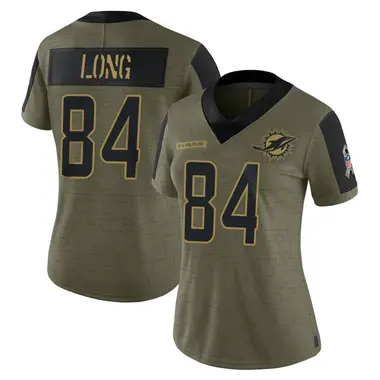 Women's Nike Miami Dolphins Hunter Long 2021 Salute To Service Jersey - Olive Limited