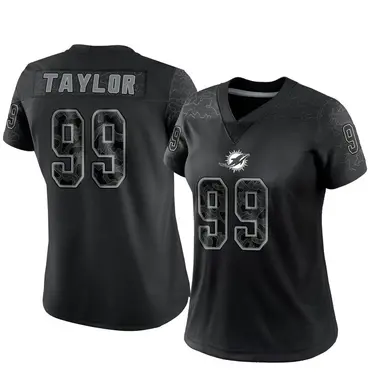 Women's Nike Miami Dolphins Jason Taylor Reflective Jersey - Black Limited