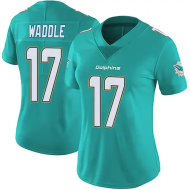Women's Nike Miami Dolphins Jaylen Waddle Team Color Vapor Untouchable Jersey - Aqua Limited