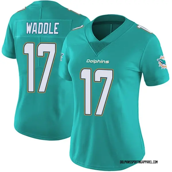 Women's Nike Miami Dolphins Jaylen Waddle Team Color Vapor Untouchable Jersey - Aqua Limited