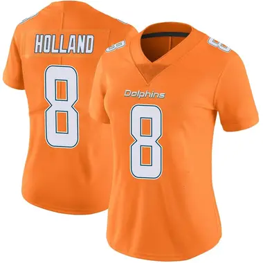 Women's Nike Miami Dolphins Jevon Holland Color Rush Jersey - Orange Limited