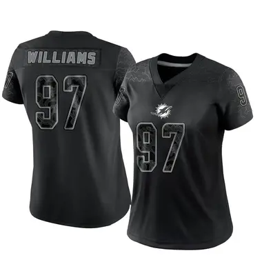 Women's Nike Miami Dolphins Jordan Williams Reflective Jersey - Black Limited