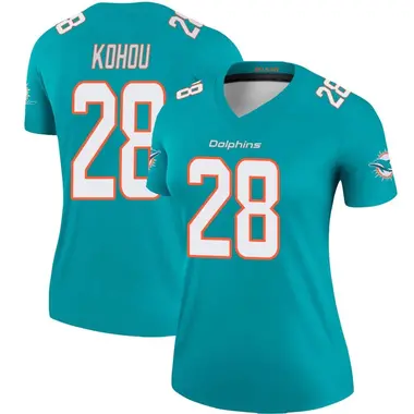Women's Nike Miami Dolphins Kader Kohou Jersey - Aqua Legend