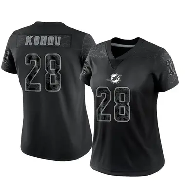 Women's Nike Miami Dolphins Kader Kohou Reflective Jersey - Black Limited