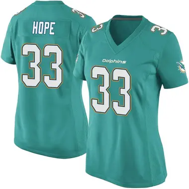 Women's Nike Miami Dolphins Larry Hope Team Color Jersey - Aqua Game