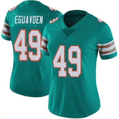 Women's Nike Miami Dolphins Sam Eguavoen Alternate Vapor Untouchable Jersey - Aqua Limited