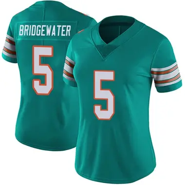 Women's Nike Miami Dolphins Teddy Bridgewater Alternate Vapor Untouchable Jersey - Aqua Limited