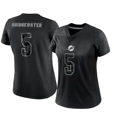 Women's Nike Miami Dolphins Teddy Bridgewater Reflective Jersey - Black Limited
