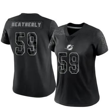 Women's Nike Miami Dolphins Tommy Heatherly Reflective Jersey - Black Limited