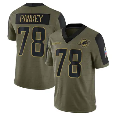 Youth Nike Miami Dolphins Adam Pankey 2021 Salute To Service Jersey - Olive Limited