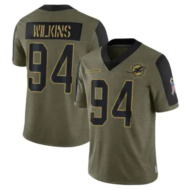 Youth Nike Miami Dolphins Christian Wilkins 2021 Salute To Service Jersey - Olive Limited
