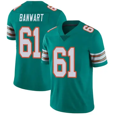 Youth Nike Miami Dolphins Cole Banwart Alternate Vapor Untouchable Jersey - Aqua Limited