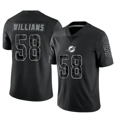 Youth Nike Miami Dolphins Connor Williams Reflective Jersey - Black Limited