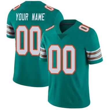 Youth Nike Miami Dolphins Custom Alternate Vapor Untouchable Jersey - Aqua Limited