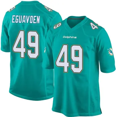 Youth Nike Miami Dolphins Sam Eguavoen Team Color Jersey - Aqua Game