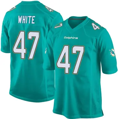 Youth Nike Miami Dolphins ZaQuandre White Team Color Jersey - Aqua Game